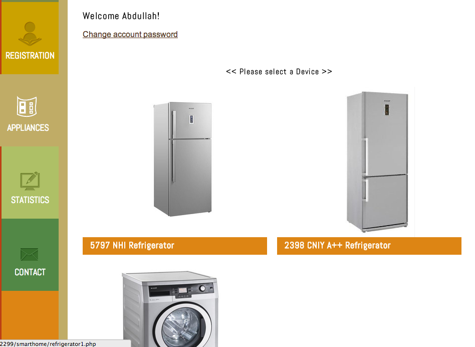 Appliances Page.
