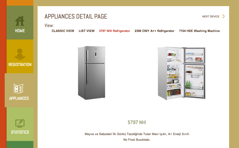 5797 NHI Refrigerator Control Page