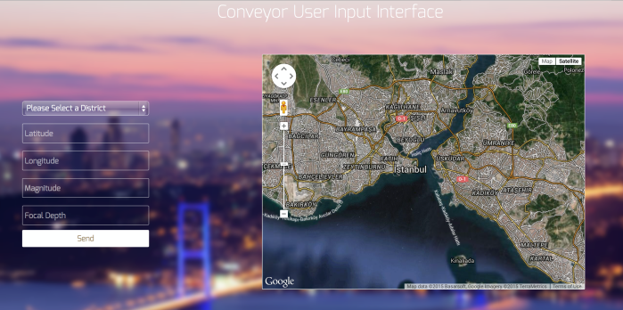 User Input Interface Page of Conveyor