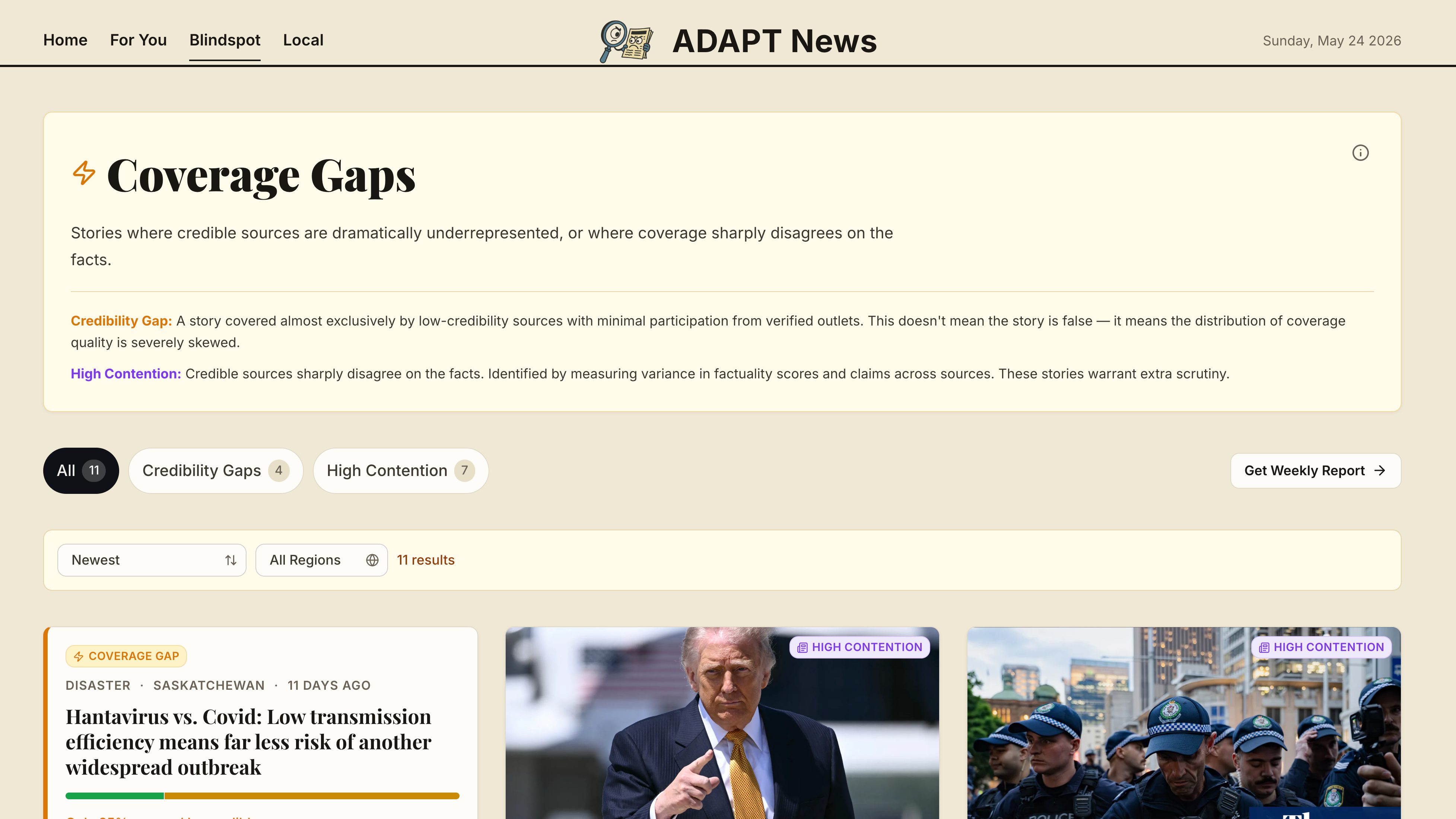 Coverage Gaps view