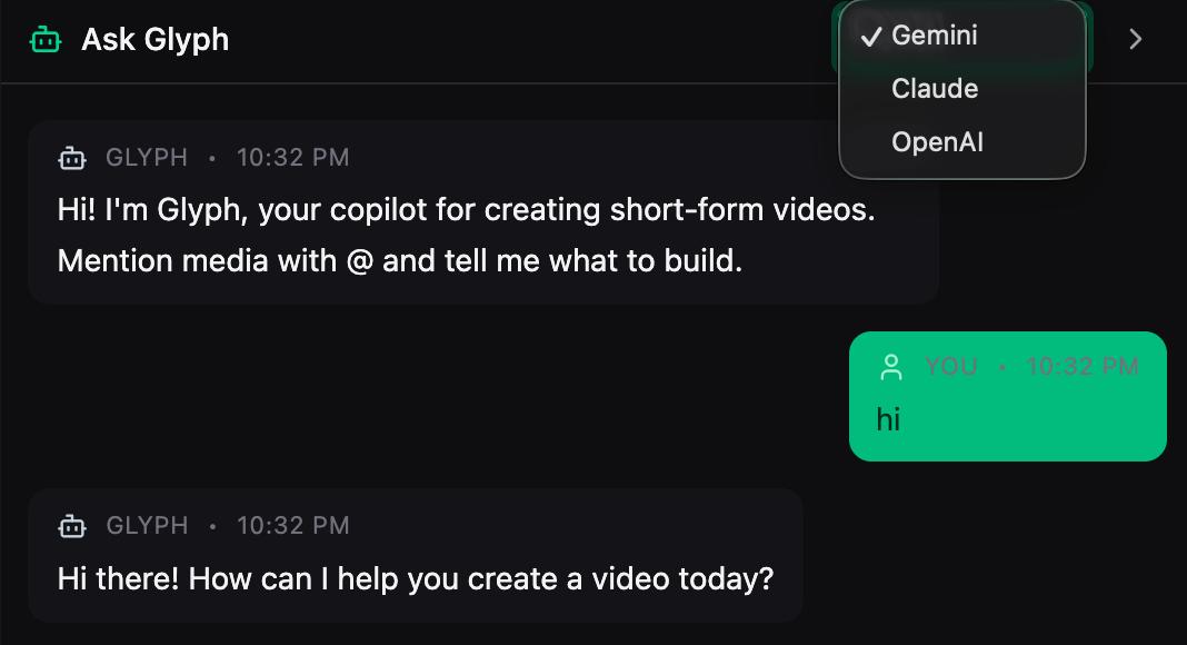AI chat view