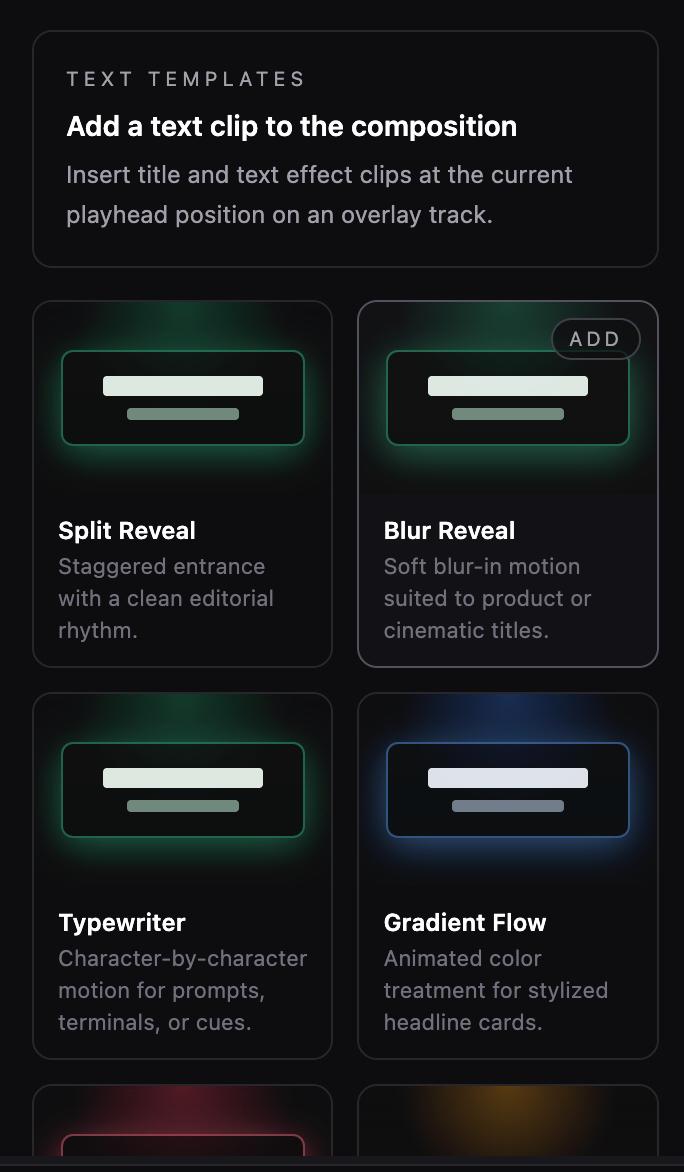 Text templates view