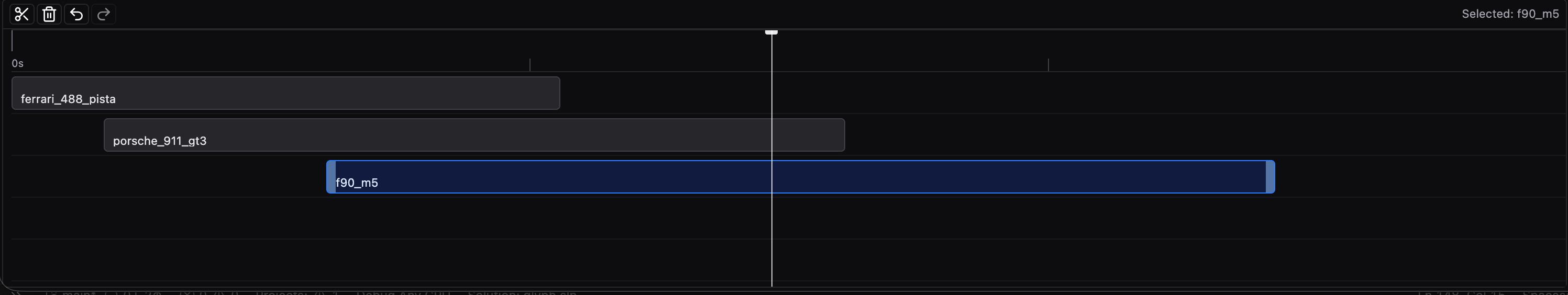 Timeline editing view
