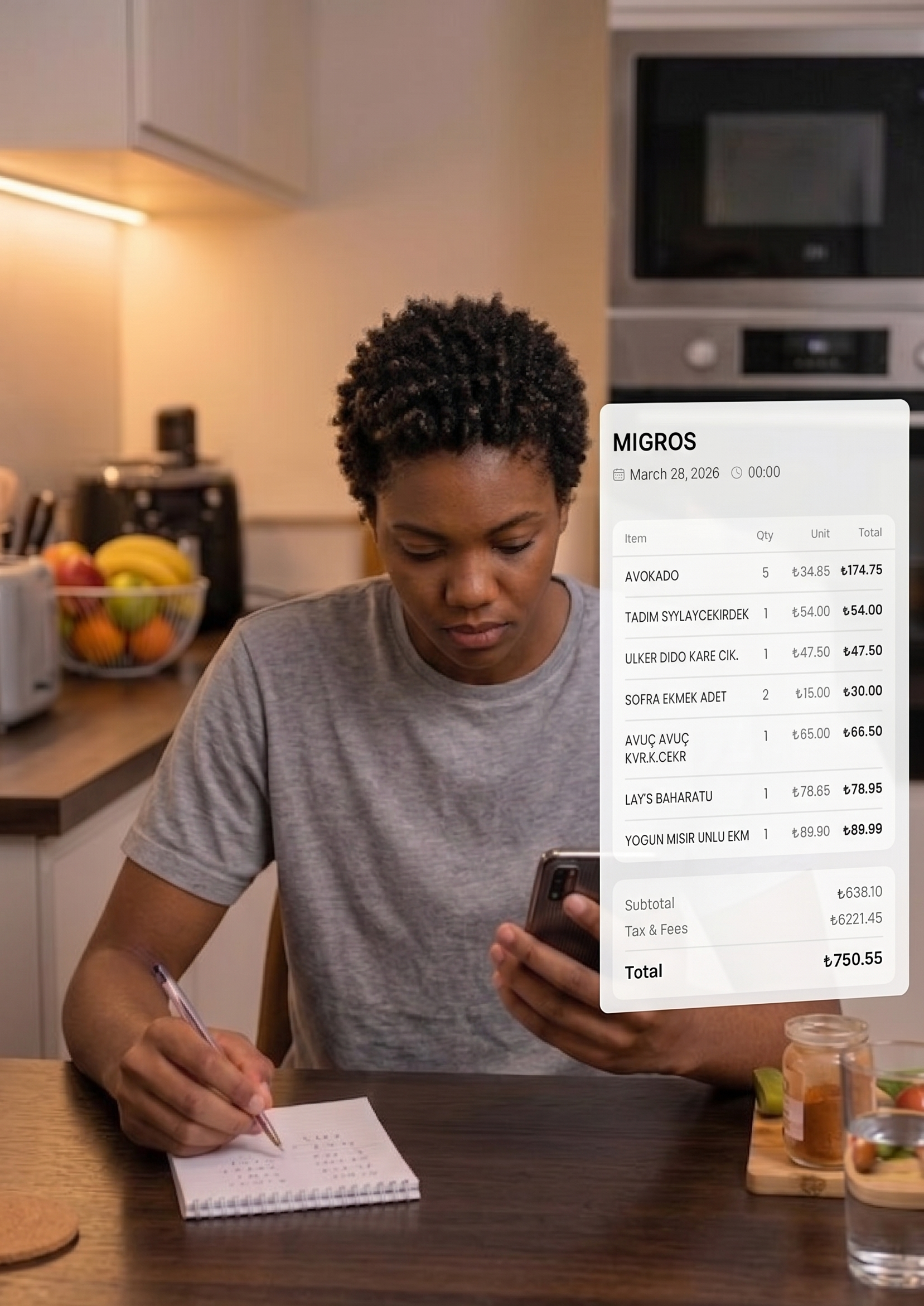Women checking a grocery receipt with the Sepetly app.