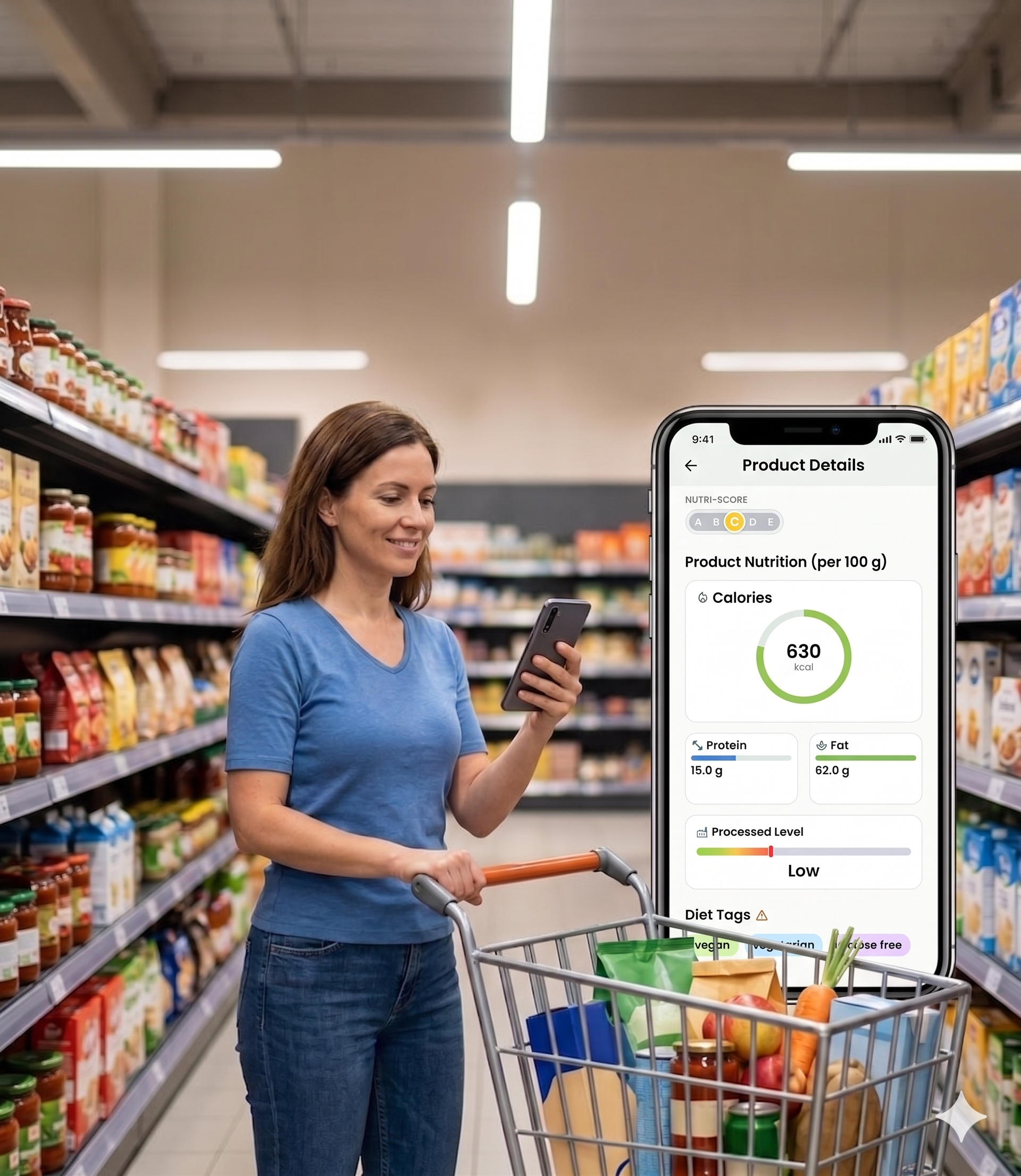 Women using the Sepetly app to plan groceries together.
